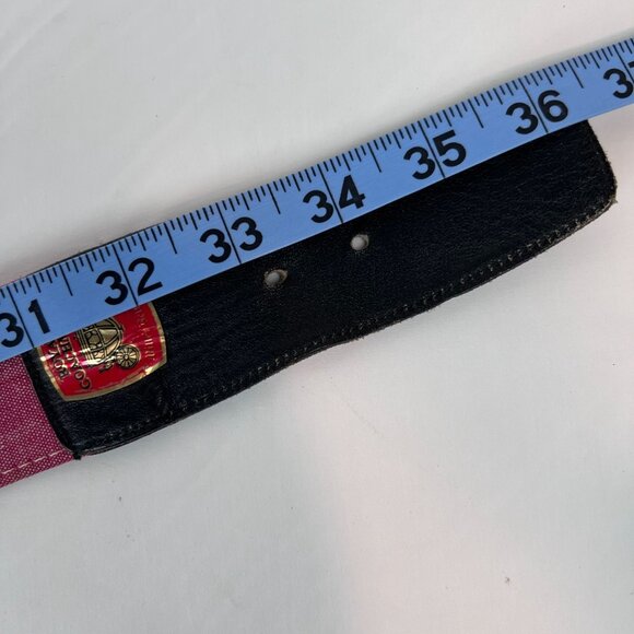 Vintage Royal Coachman Belt Medium 34-38 Red & Burgundy Canvas Silver Buckle - Picture 12 of 12